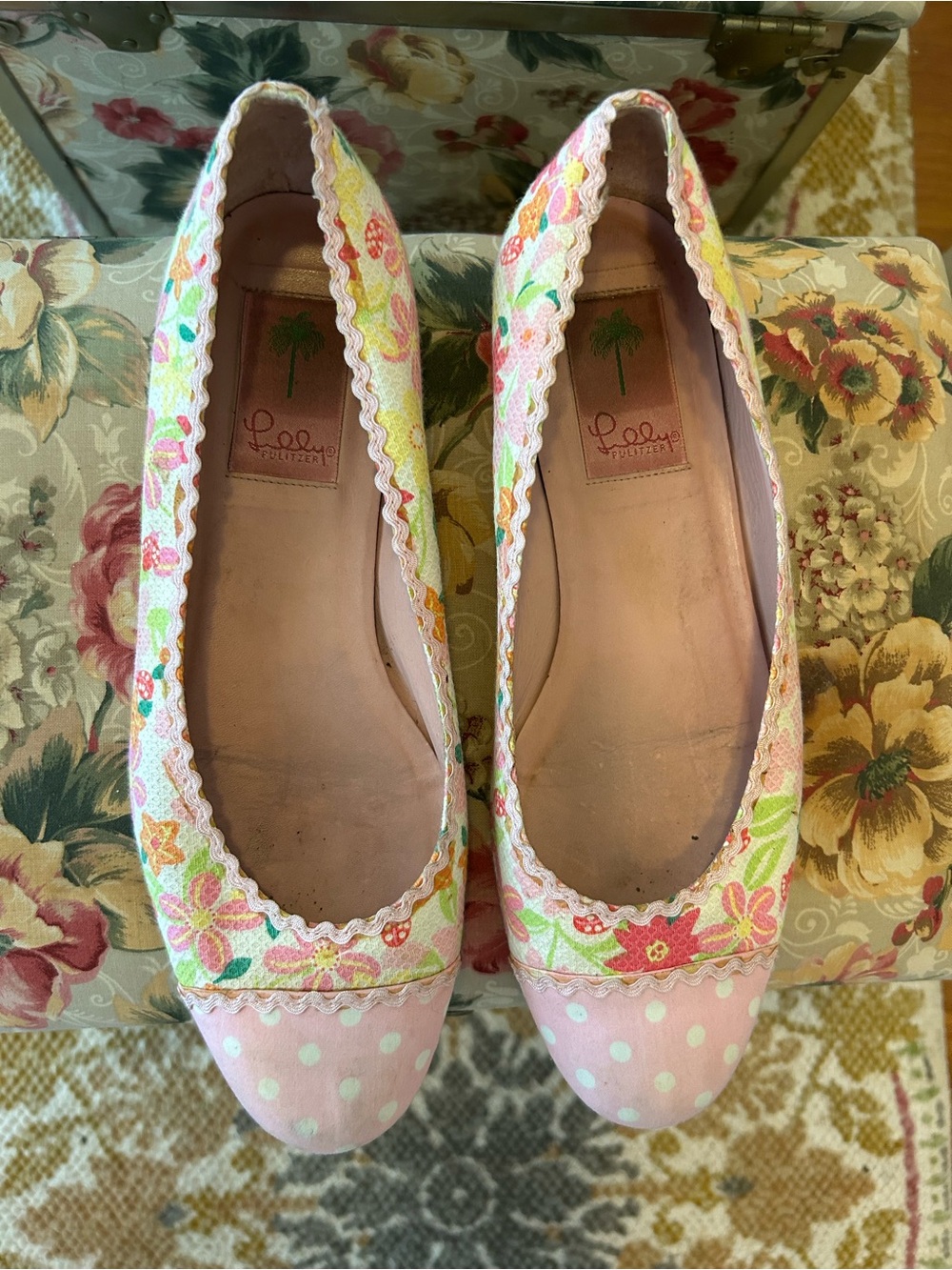 Lilly Pulitzer Pastel Floral & Polka Dot Ballet Flats